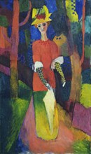 Lady in a Park. Artist: Macke, August (1887-1914)