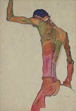 Male Nude with Arm Raised. Artist: Schiele, Egon (1890?1918)