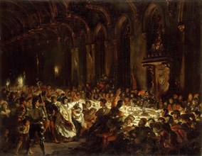 The Assassination of the Bishop of Liège. Artist: Delacroix, Eugène (1798-1863)