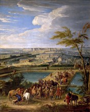View of the city and Palace of Versailles, as seen from the Montbauron hill. Artist: Martin, Jean-Baptiste (1659-1735)