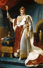 Portrait of Emperor Napoléon I Bonaparte (1769-1821) in his Coronation Robes. Artist: Gérard, François Pascal Simon (1770-1837)
