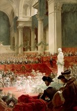 Celebration of the 100th Birthday of Victor Hugo at the Panthéon in Presence of the President Félix  Artist: Chartran, Théobald (1849-1907)