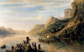 Jacques Cartier discovered the Saint Lawrence River in 1535. Artist: Gudin, Théodore (1802-1880)