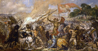 The Battle of Grunwald (sketch). Artist: Matejko, Jan Alojzy (1838-1893)