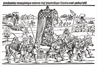 Fragment of a broadside on the Turkish invasion of Hungary. Artist: Schoen, Erhard (1491-1592)