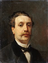 Portrait of Guy de Maupassant. Artist: Feyen-Perrin, François Nicolas Auguste (1826-1888)