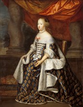 Portrait of Maria Theresa of Spain (1638-1683) as Queen of France. Artist: Beaubrun, Henri (1603-1677)