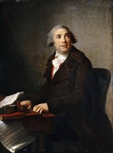Portrait of Giovanni Paisiello (1740-1816) at the Harpsichord. Artist: Vigée-Lebrun, Marie Louise Elisabeth (1755-1842)