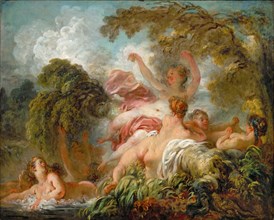 Bathers (Les baigneuses). Artist: Fragonard, Jean Honoré (1732-1806)