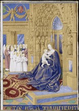The Virgin and Child enthroned (Hours of Étienne Chevalier). Artist: Fouquet, Jean (1420?1481)