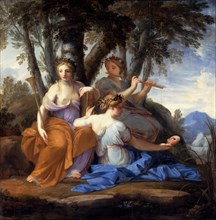 The Muses Clio, Euterpe, and Thalia. Artist: Le Sueur, Eustache (1617-1655)