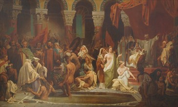The baptism of Clovis. Artist: Rigo, Jules Vincent (1810-1892)