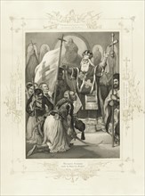 The Metropolitan Germanos raising the banner of freedom (From the Album of Greek Heroism). Artist: Hess, Peter von (1792?1871)