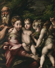 The Holy Family with Angels. Artist: Parmigianino (1503-1540)