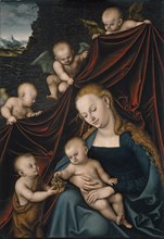 The Virgin and Child with Saint John and Angels. Artist: Cranach, Lucas, the Elder (1472-1553)