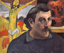 Self-portrait with the Yellow Christ. Artist: Gauguin, Paul Eugéne Henri (1848-1903)