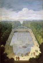 Bosquet de l'Île Royale and Bassin du Miroir in the gardens of Versailles. Artist: Allegrain, Etienne (1653-1736)