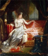 Empress Marie-Louise With the Sleeping King of Rome. Artist: Franque, Joseph-Boniface (1774-1833)