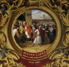 Hugh Capet proclaimed King by the nobles in May 987. Artist: Alaux, Jean (1786-1864)