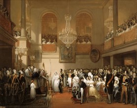 Marriage of Leopold I of the Belgians and Princess Louise of Orléans at the Château de Compiègne, Au Artist: Court, Joseph-Désiré (1797-1865)