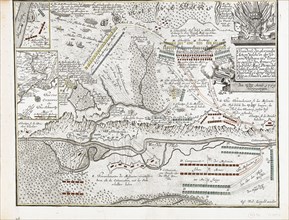 Map of the Battle of Poltava on 27 June 1709. Artist: Leopold, Joseph Friedrich (1668-1727)