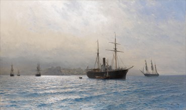 Russian Ship at the entrance to the Bosphorus strait, after the Russo-Turkish war of 1877?1878. Artist: Lagorio, Lev Felixovich (1827-1905)