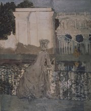 Lady at the pond. Artist: Somov, Konstantin Andreyevich (1869-1939)