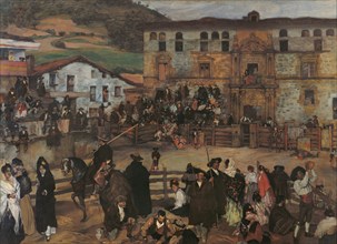 Bullfight in Éibar. Artist: Zuloaga y Zabaleto, Ignacio (1870-1945)