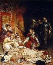 The Death of Elizabeth I, Queen of England. Artist: Delaroche, Paul Hippolyte (1797-1856)