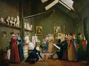 The Studio Interior of Abel de Pujol. Artist: Grandpierre-Deverzy, Adrienne Marie Louise (1798-1869)