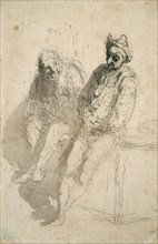 Two Saltimbanques (Deux saltimbanques). Artist: Daumier, Honoré (1808-1879)