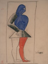 Ruffian. Costume design for the opera Victory over the sun by A. Kruchenykh. Artist: Malevich, Kasimir Severinovich (1878-1935)