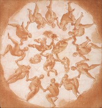 Dance of the Hours and three putti with cornucopiae. Artist: Primaticcio, Francesco (1504-1570)