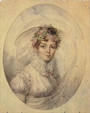 Portrait of Princess Zinaida Alexandrovna Volkonskaya (1792-1862). Artist: Muneret, Jean Désiré (active Early 19th cen.)