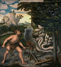 Hercules and the Lernaean Hydra (From The Labours of Hercules). Artist: Cranach, Lucas, the Elder (1472-1553)
