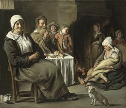 Peasant Interior with an Old Flute Player. Artist: Le Nain, Louis (1593-1648)