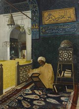 Quran reciting. Artist: Hamdi Bey, Osman (1842-1910)