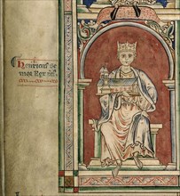 Henry I of England (From the Historia Anglorum, Chronica majora). Artist: Paris, Matthew (c. 1200-1259)