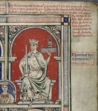 Richard I the Lionheart (From the Historia Anglorum, Chronica majora). Artist: Paris, Matthew (c. 1200-1259)