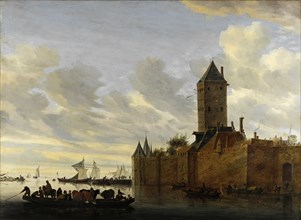 River Estuary With Fortified Town. Artist: Ruisdael, Salomon Jacobsz, van (1600/3-1670)