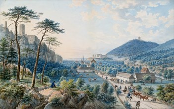 View of the Weilburg Palace at Baden near Vienna. Artist: Raulino, Johann (1785-1839)