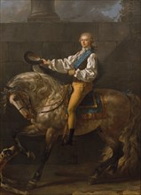 Equestrian portrait of Stanislaw Kostka Potocki (1755-1821). Artist: David, Jacques Louis (1748-1825)