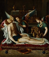 The Body of Christ Anointed by Two Angels. Artist: Allori, Alessandro (1535-1607)