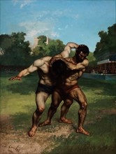 The Wrestlers. Artist: Courbet, Gustave (1819-1877)