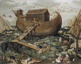 The Noah's Ark on Mount Ararat. Artist: Myle, Simon de (active ca 1570)