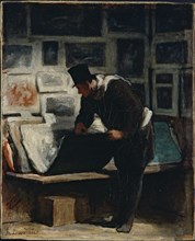 The Prints Collector. Artist: Daumier, Honoré (1808-1879)