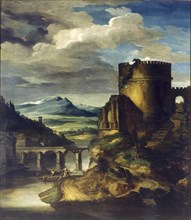 Landscape with a Tomb. Artist: Géricault, Théodore (1791-1824)