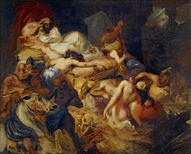 Death of Sardanapalus (Studiy). Artist: Delacroix, Eugène (1798-1863)