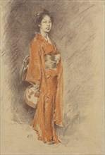 Japanese Woman in Kimono. Artist: Blum, Robert Frederick (1857-1903)