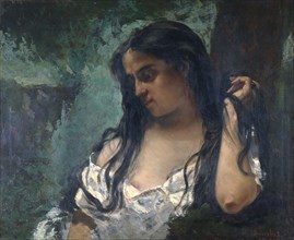 Gypsy in Reflection. Artist: Courbet, Gustave (1819-1877)